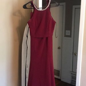 Maroon two piece formal dress